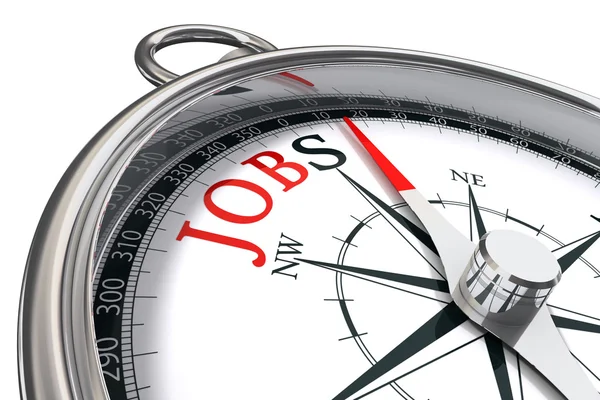 Jobs direction indicated by compass conceptual image — Stock Photo, Image