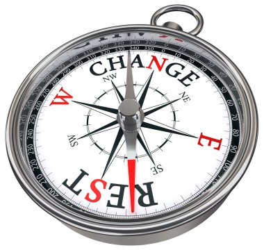 Change vs rest concept compass clipart