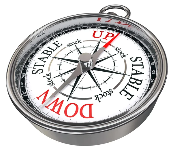 Akciový trh prediktor koncept kompas — Stock fotografie
