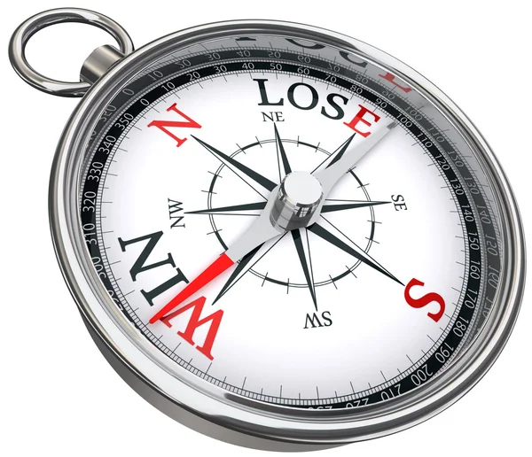 Win verliezen concept kompas — Stockfoto