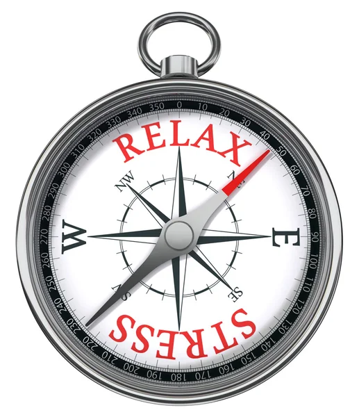 Relax stress concept compass — Stock Photo, Image