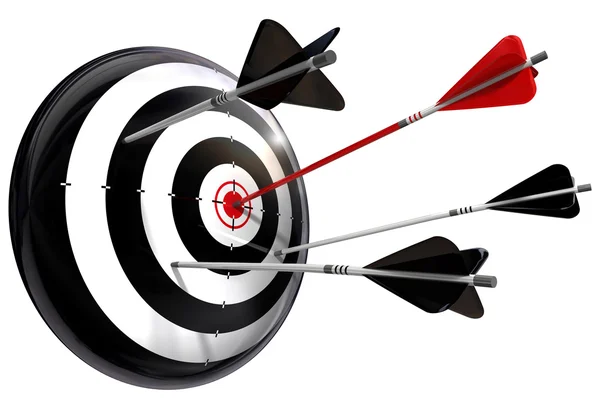Target with black and red arrows — Stock Photo, Image