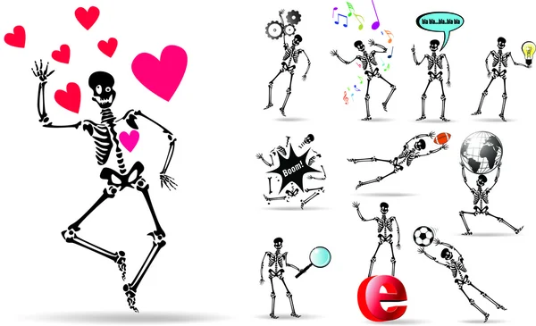 Ensemble d'icônes squelette — Image vectorielle