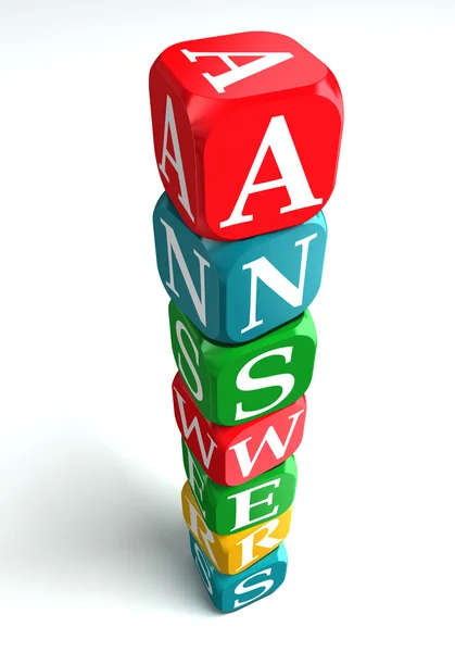 Answers 3d colorful buzzword — Stock Photo, Image