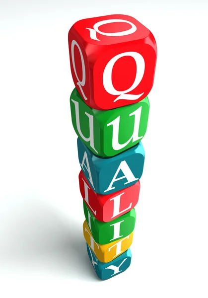 Quality 3d colorful buzzword — Stock Photo, Image