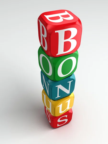 Bônus 3d colorido buzzword — Fotografia de Stock