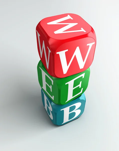 Web tecken 3d färgglada buzzword — Stockfoto