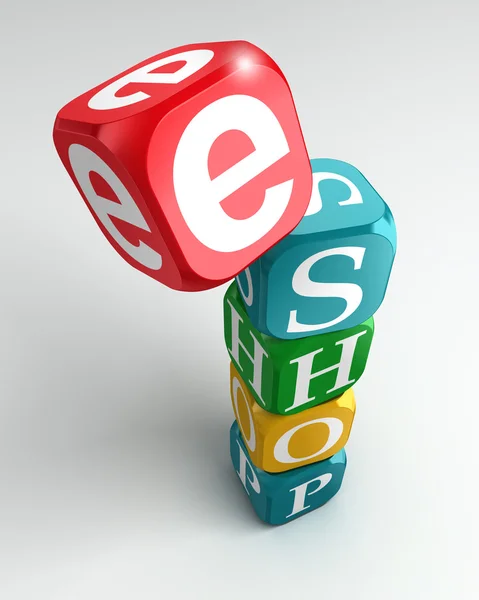 Eshop teken 3d kleurrijke modewoord — Stockfoto