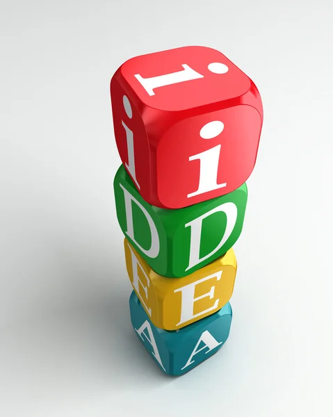 Idea 3d colorful buzzword tower — Stock Photo, Image