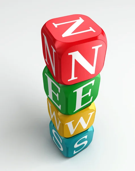 Nyheter 3d färgglada buzzword tower — Stockfoto