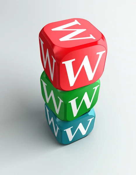 Www 3d colorful buzzword — Stock Photo, Image