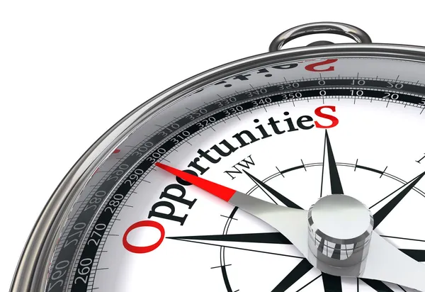 Opportunities concpept compass — Stock Photo, Image