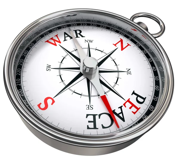 Mír proti válce koncept kompas — Stock fotografie