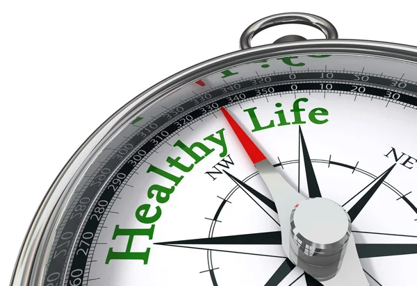 Healthy life concept compass — Stock Photo, Image