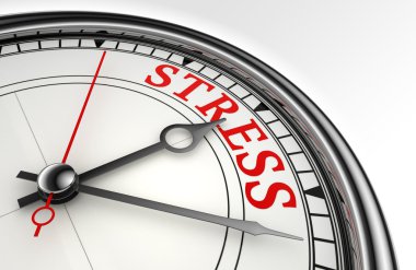 Stress red word on concept clock clipart