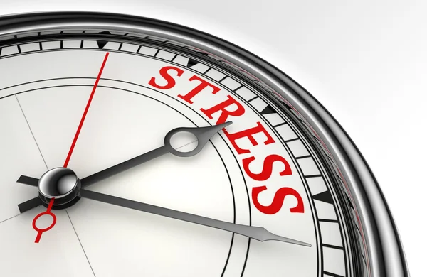 Stress palavra vermelha no relógio conceito — Fotografia de Stock