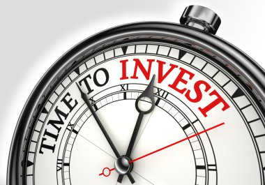 Time to invest concept clock clipart