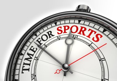 Time for sports concept clock clipart