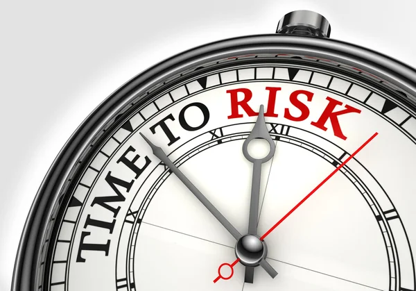 Risk time concept clock closeup — Stock Photo, Image