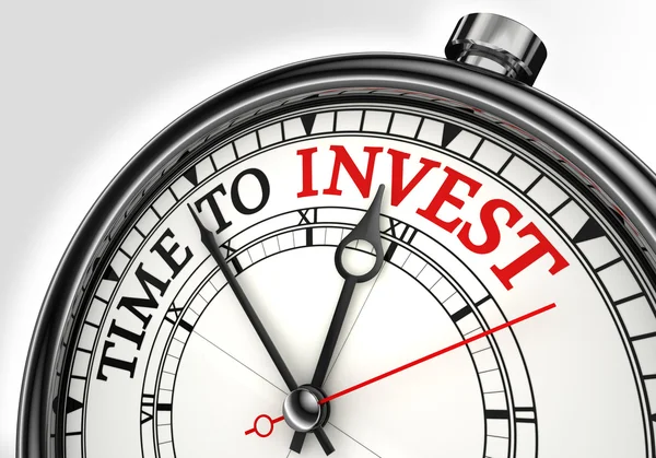 Tijd om te investeren concept klok — Stockfoto