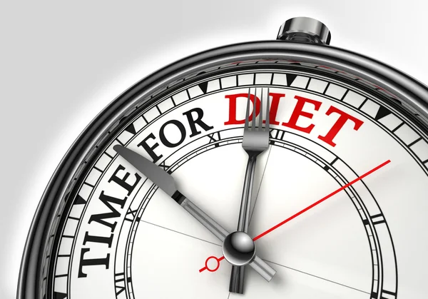 Relógio conceito de tempo de dieta — Fotografia de Stock