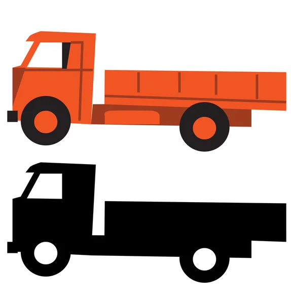 Ciężarówka kreskówka sylwetka wektor — Wektor stockowy