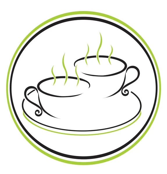 Dos tazas de té icono — Vector de stock