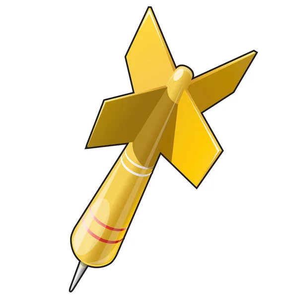 Cible fléchette cible vecteur jaune — Image vectorielle