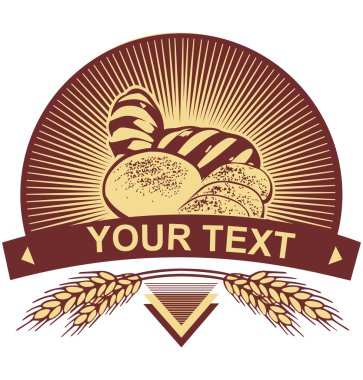 Wheat bread template. Just add your text! clipart