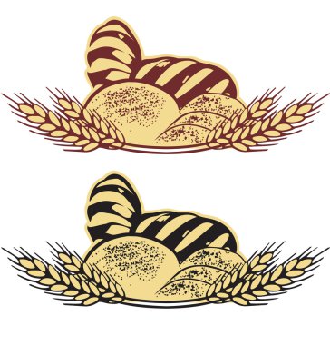 Wheat bread vector illustration clipart