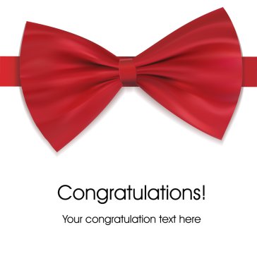 Bow on ribbon red clipart