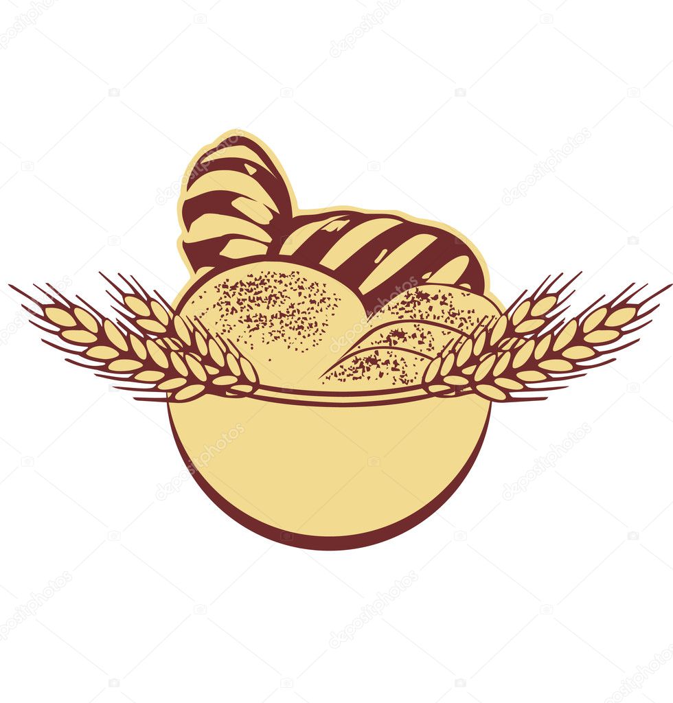 Vector template with illustration of bread