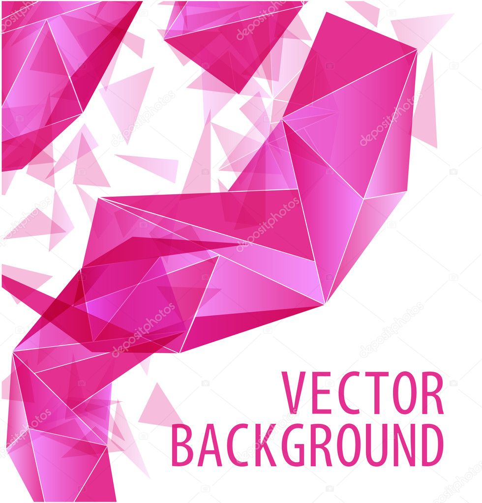 Magenta triangle abstract vector background