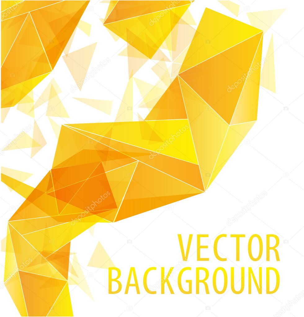 Yellow gold triangle abstract vector background