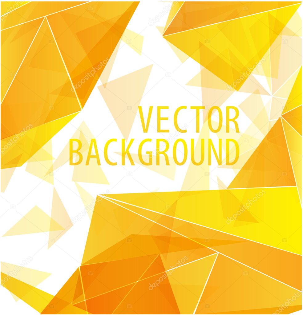 Yellow gold triangle abstract vector background