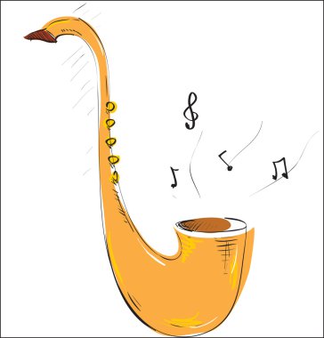 saksafon müzik aracı Renk eskiz