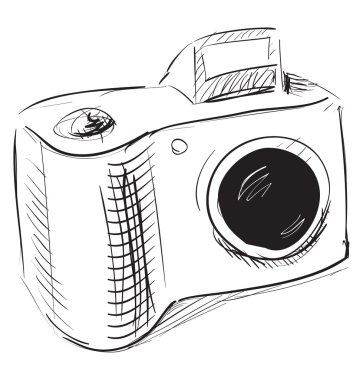 Photo camera sketch clipart