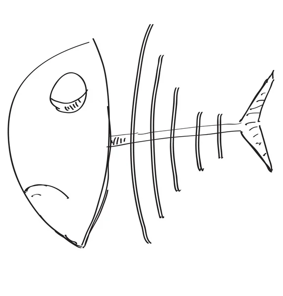 鱼的骨架。素描 — 图库矢量图片