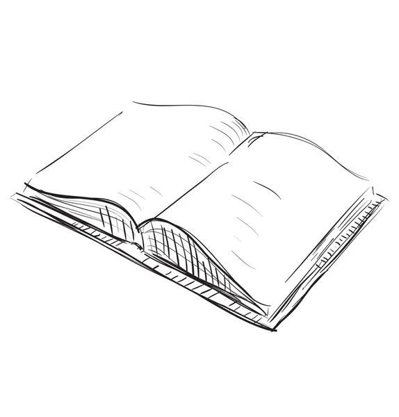 Sketch open book icon — Stock Vector