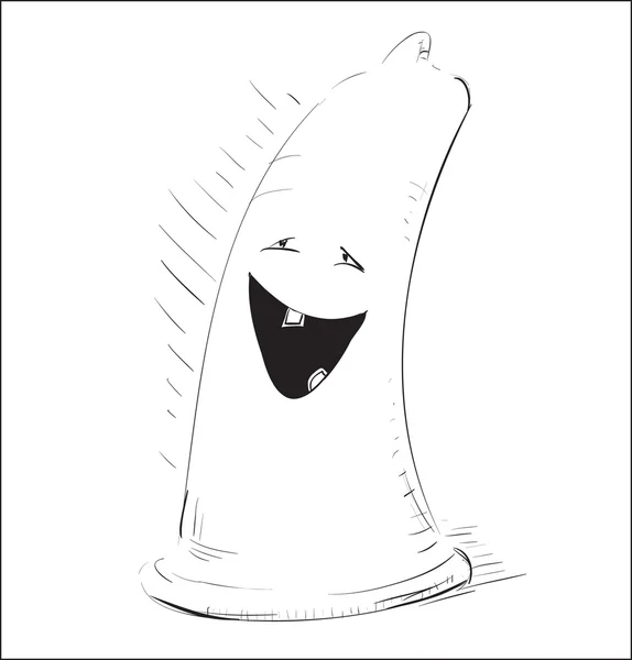 Cartoon gelukkig condoom — Stockvector
