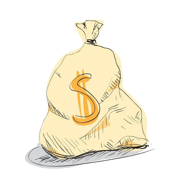 ドルのお金の袋 — ストックベクタ