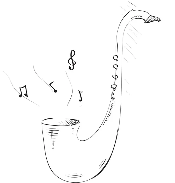 Sketch Saxofon-Ikone — Stockvektor