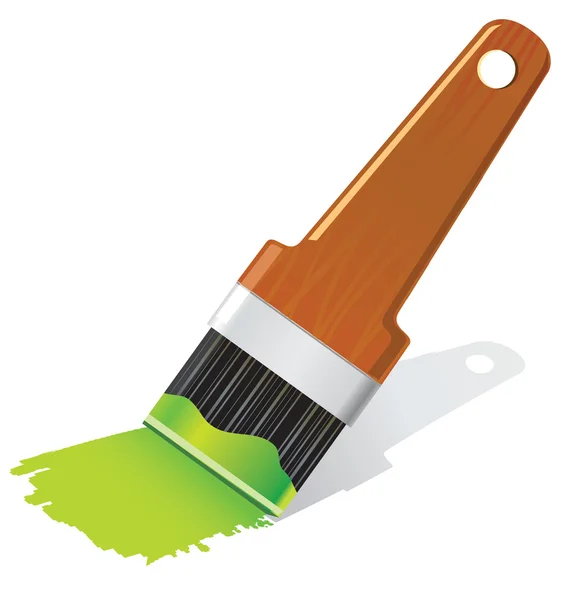 Szczotka zielona farba ilustracja — Wektor stockowy