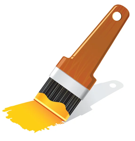 Brush orange yellow paint illustration — 스톡 벡터