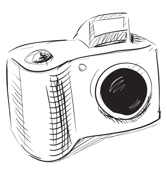 Фотоаппарат, эскиз — стоковый вектор
