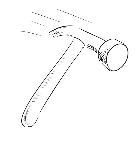 Croquis icône de marteau — Image vectorielle