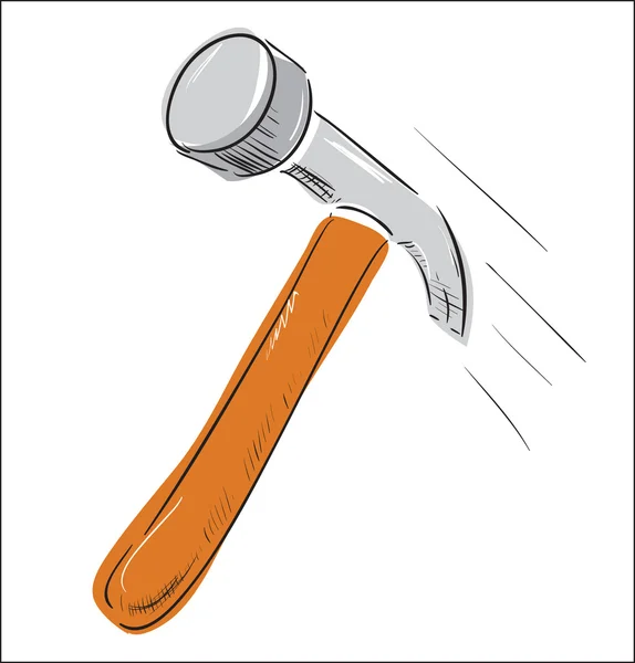 Icono de martillo croquis — Vector de stock