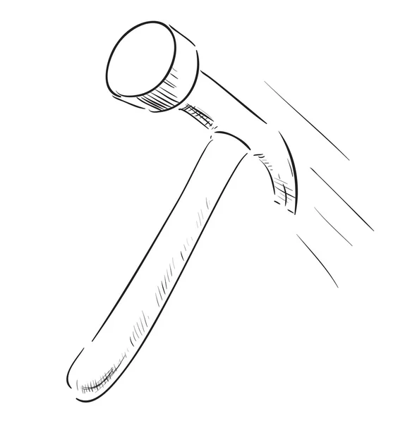 Hammer icon sketch illustration — Stock Vector