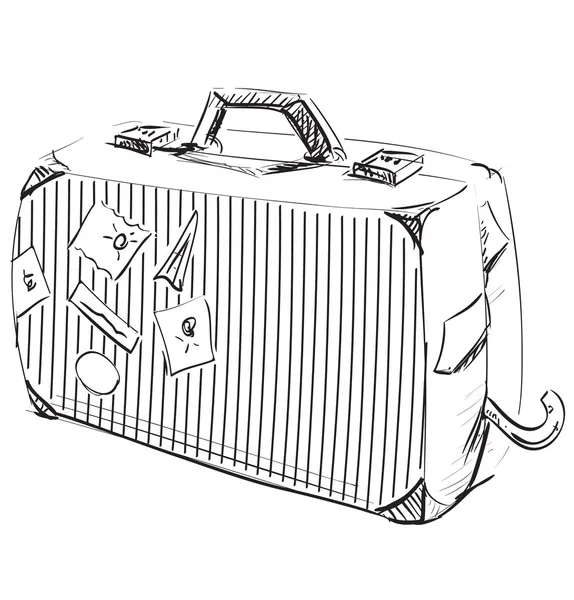 Yolculuk valizi kroki — Stok Vektör