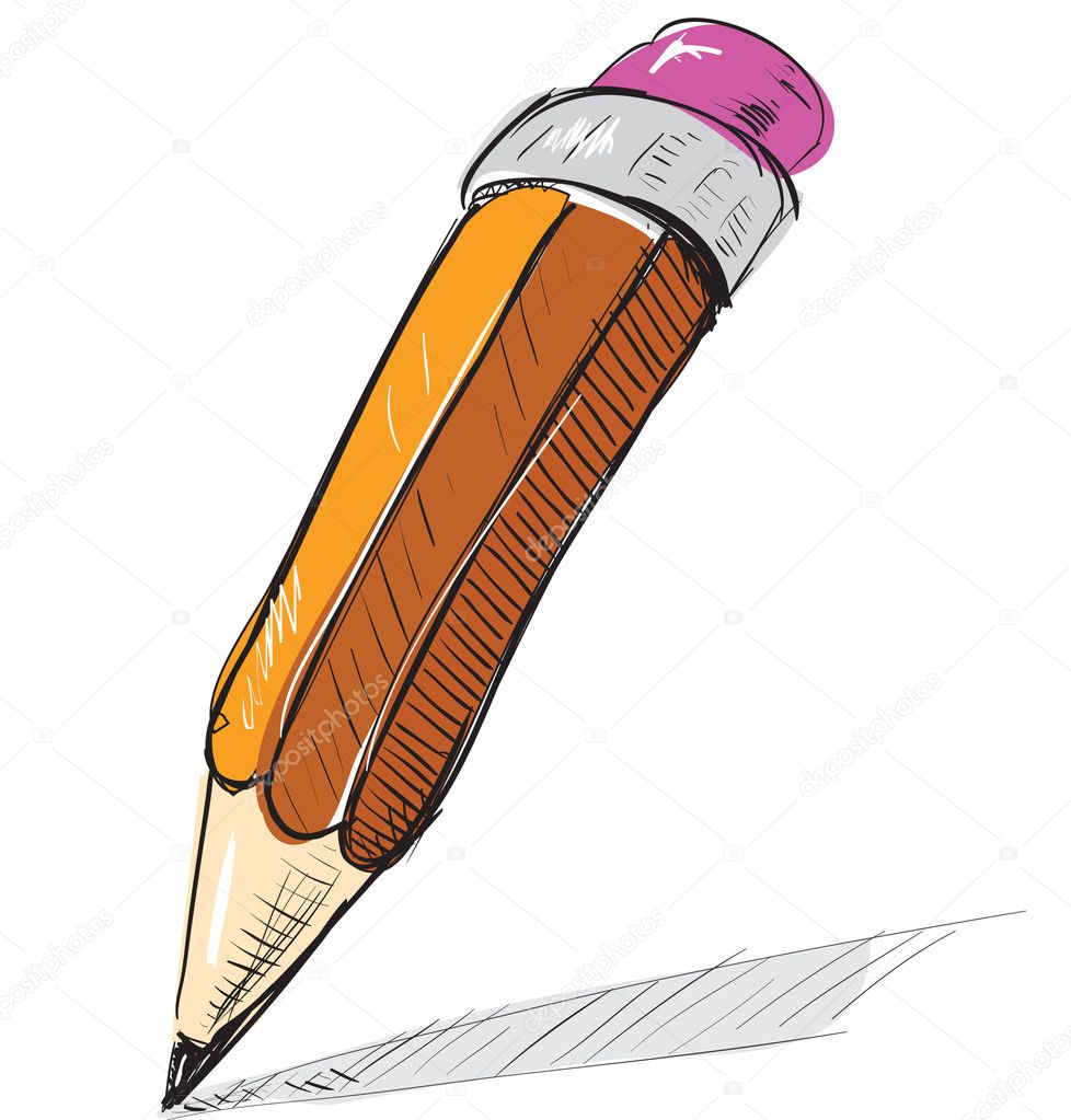 Pencil sketch cartoon vector illustration